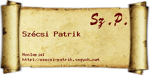 Szécsi Patrik névjegykártya