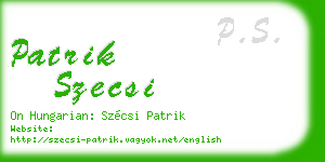 patrik szecsi business card